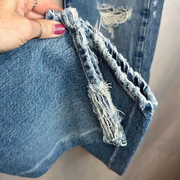 Frame Jeans Mens 34 Blue L Homme Slim Light Wash Distressed Straight Leg 34 - Picture 5 of 13